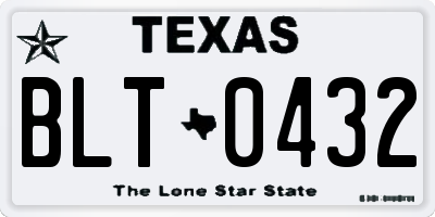 TX license plate BLT0432