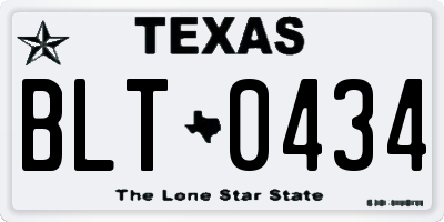 TX license plate BLT0434