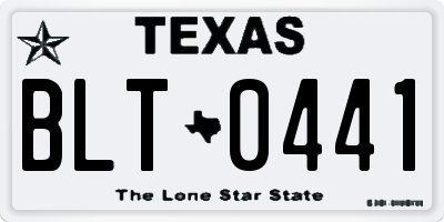 TX license plate BLT0441