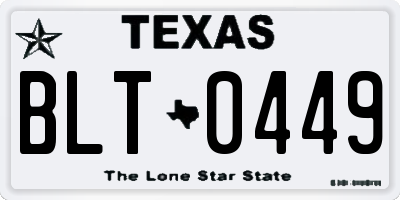 TX license plate BLT0449