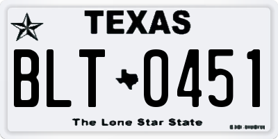 TX license plate BLT0451