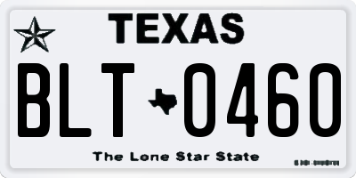 TX license plate BLT0460