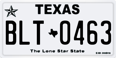 TX license plate BLT0463