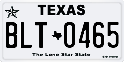 TX license plate BLT0465