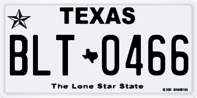 TX license plate BLT0466
