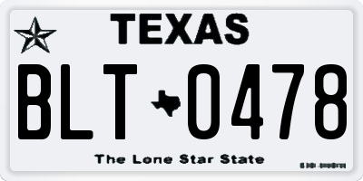 TX license plate BLT0478