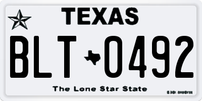 TX license plate BLT0492