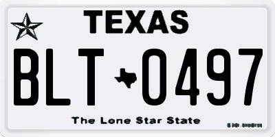 TX license plate BLT0497