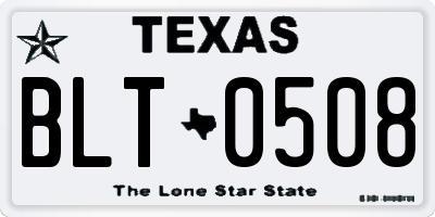 TX license plate BLT0508