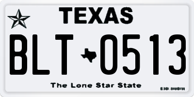 TX license plate BLT0513