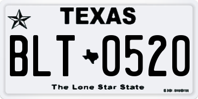 TX license plate BLT0520