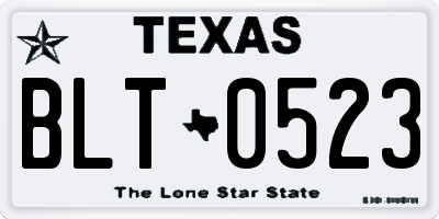 TX license plate BLT0523