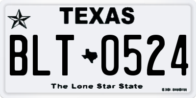 TX license plate BLT0524