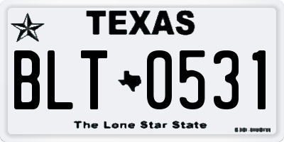 TX license plate BLT0531