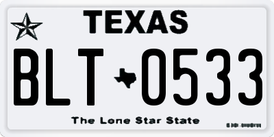 TX license plate BLT0533