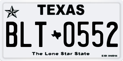TX license plate BLT0552