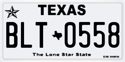 TX license plate BLT0558