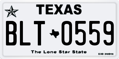 TX license plate BLT0559