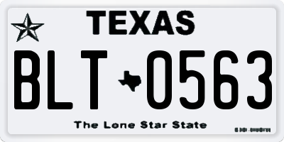TX license plate BLT0563
