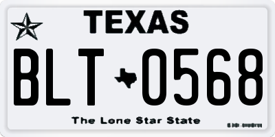 TX license plate BLT0568
