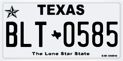 TX license plate BLT0585
