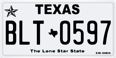 TX license plate BLT0597