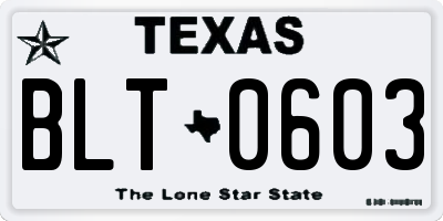 TX license plate BLT0603