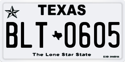 TX license plate BLT0605