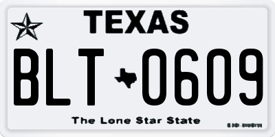 TX license plate BLT0609