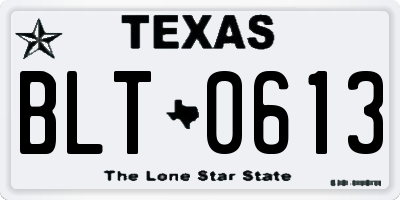 TX license plate BLT0613