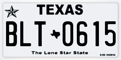 TX license plate BLT0615