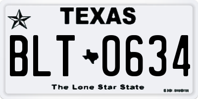 TX license plate BLT0634