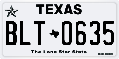 TX license plate BLT0635