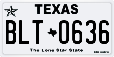 TX license plate BLT0636