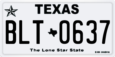 TX license plate BLT0637