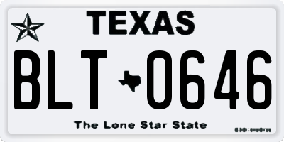 TX license plate BLT0646