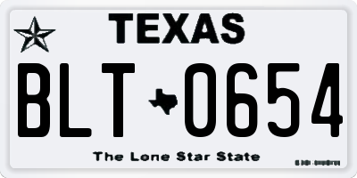 TX license plate BLT0654