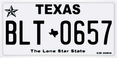 TX license plate BLT0657