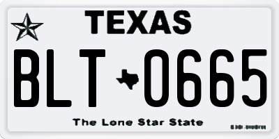 TX license plate BLT0665