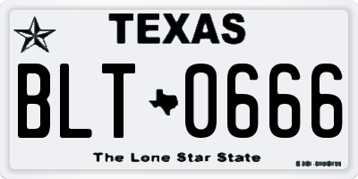 TX license plate BLT0666