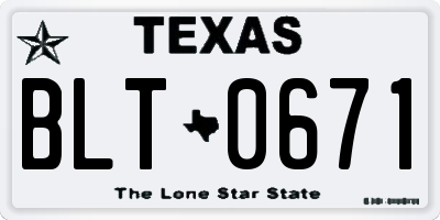 TX license plate BLT0671