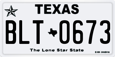 TX license plate BLT0673