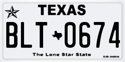 TX license plate BLT0674