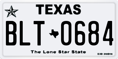 TX license plate BLT0684