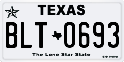 TX license plate BLT0693