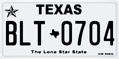 TX license plate BLT0704