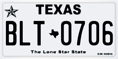TX license plate BLT0706
