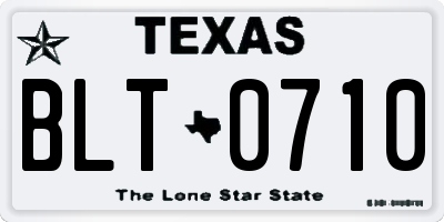 TX license plate BLT0710