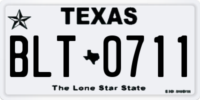 TX license plate BLT0711