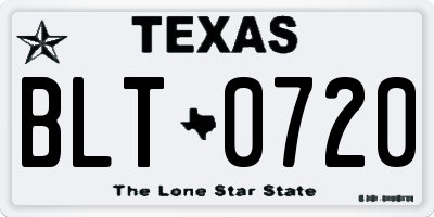 TX license plate BLT0720